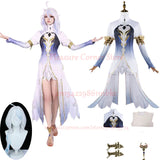 Furina Focalors Hydro Archon Cosplay Costume Wig Shoes Genshin Impact Focalors God of Justice Furina God Uniform Set Outfit