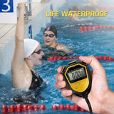 Waterproof Stopwatch Digital Handheld LCD Timer Chronographs Sports Counter with Strap for Swimming Running Football Training