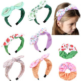 ncmama 2Pcs New Avocado Print Hairbands For Kids Girls Cute Strawberry Headband Elastic Rubber Scrunchies Women Ponytail Holder