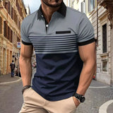 Summer New Men's Polo Shirt with High Quality Polo Collar Short Sleeve Casual Fake Pocket Business Fashion European Size Polo Sh