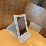 Diamond-encrusted high-definition folding mirror glitter powder leather girl portable makeup mirrors