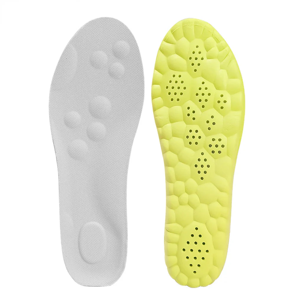 4D Orthopedic Sport Insoles Soft Breathable High-elasticity Shock Absorption Running Shoe Pad for Men Women Latex Massage Insole