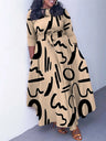 Wmstar Plus Size Women Dress Printed Fashion Maxi Dresses Long Sleeve Big Hem Fall Clothes Wholesale Dropshipping with Bandage