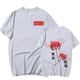 Anime Tokyo Ghoul Spider Lily T-shirt Men Women Cool Kane kiken Graphic Print T-shirts Oversized Streetwear Couples Tees