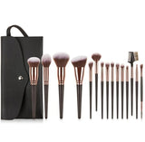 Private Label 15pcs Makeup Brushes Set Custom Bulk Soft Brushes-black Gold Strong Powder Grasping Power Beauty Make Up Tools