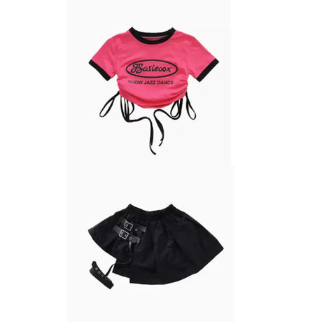 kid Girl Jazz Dance Costume Children Street Hip hop Dance Jazz Kpop Dance Costume for Girls pink Outfit Streetwear Clothes Sets