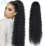 Curly Ponytail Extensions Clip in Synthetic Drawstring Ponytail Wig Long 32Inch Water Wave Afro Pony Tail Women Hairpiece False