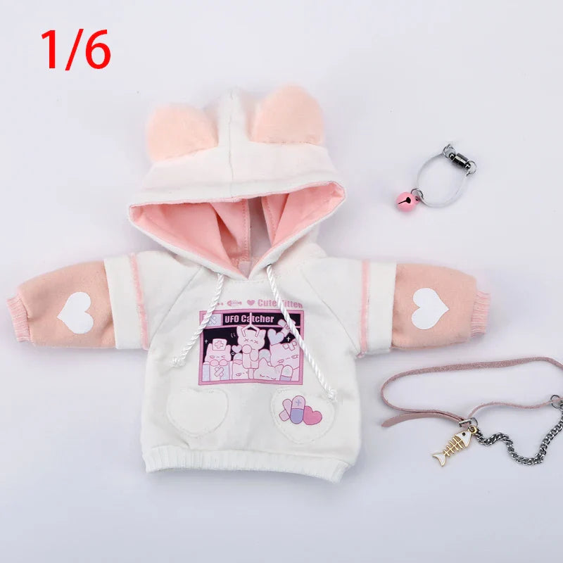 1/6 1/4 1/3 BJD Doll Clothes Cute Cat small bell Sweater Hoodie Jacket for Big 1/6, Yosd, 60 30cm Doll BJD SD Doll Accessories