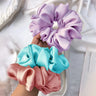 4Pcs/3Pcs Oversized Scrunchie Big Rubber Hair Tie Set Solid Stain Elastic Hair Bands Girl Ponytail Holder Super Hair Accessories