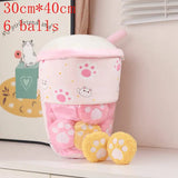 New Kawaii Animal Balls Pudding Candy Bag Pillow Plush Stuffed Mini Doll of Donut Boba Milk Tea Bat Newt Cat Nap Plushie