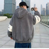 New lamb fleece jacket men autumn and winter large size fleece padded couple trendy brand ins loose lamb wool jacket