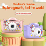 Digital Toy Camera Cute Horse Unicorn X10S Baby Camera Toy 4000W 2.0 IPS Screen Childrens Camera for Kid with 32GB Birthday Gift