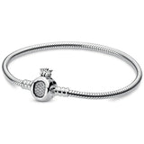 New 925 Sterling Silver High Quality Womens Bangle Classic Bucket Clasp Bracelet Fit Original Charm Bead Pendant Jewelry DIY