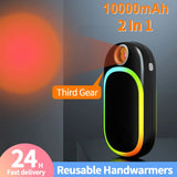 10000mAh USB Rechargeable Outdoor Hand Heater Hand Warmers Power Bank USB Pocket Heater Electric Handwarmers for Outdoor Camping