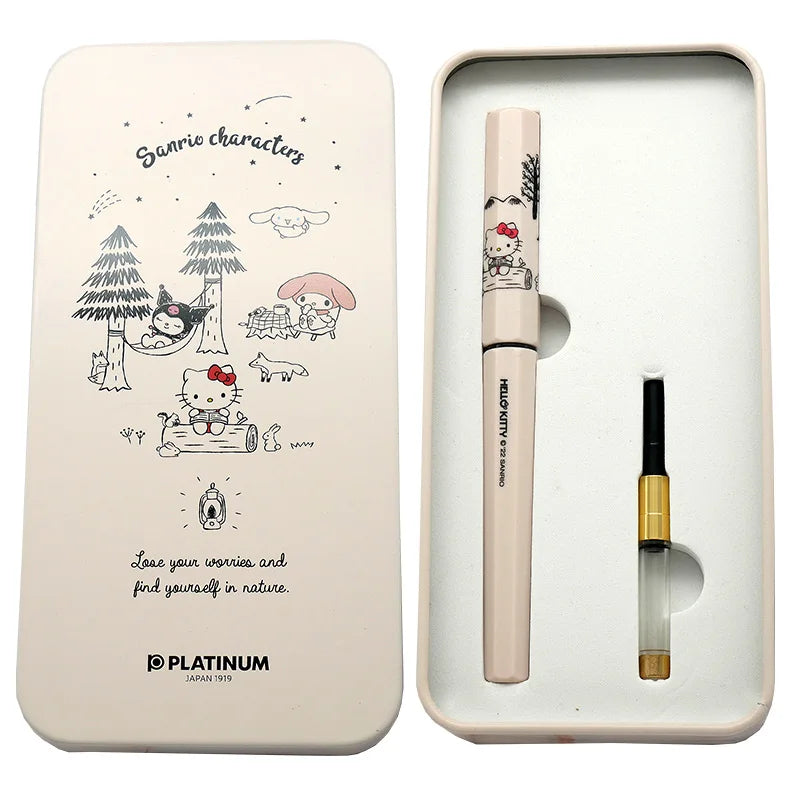 Japan Platinum Small Meteor Pen Sanrio Camping Time Exclusive Students' Calligraphy Practice Pen Gift Box