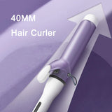 40MM Electric Hair Curler Large Wave Curling Iron Ceramic Glaze Negative Ion Coating 10s Fast Heat Hair Styling Appliances Tool