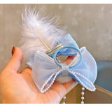 2PCS New Princess Lace Blue Bow Girls Kids Elastic Hair Bands Children Lovely Hair Ties Hair Accessories Baby Headwear