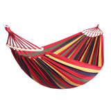 Outdoor Canvas Hammock Portable Thickened Anti-Rollover Single Striped Hammock Garden Travel Camping Hanging Swing Hammock