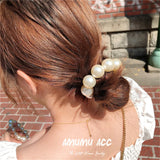 1Pc Korean Style Imitation Pearl Hair Rope High Elastic Fashion Simple Women Girls Beaded Stretch Bracelet Hair Ties