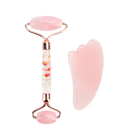 Natural Jade Roller Gua Sha Set Massager for Face Gouache Scraper Roller Set Facial Skin Care Beauty Health Massage Tools