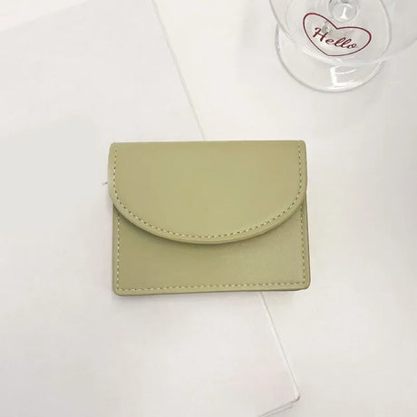 Korean Version Silver Credit Card Holder Purse for Women Simple Cover Type Coin Wallet Ins Student Wallet Female Card Wallet