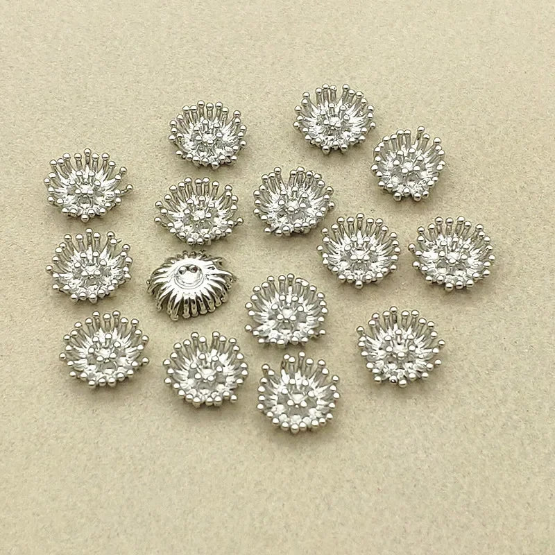 New Arrival! 100pcs Copper Flat Base Flower Centers For Handmade Necklace/Earrings DIY Parts Jewelry Findings&Components