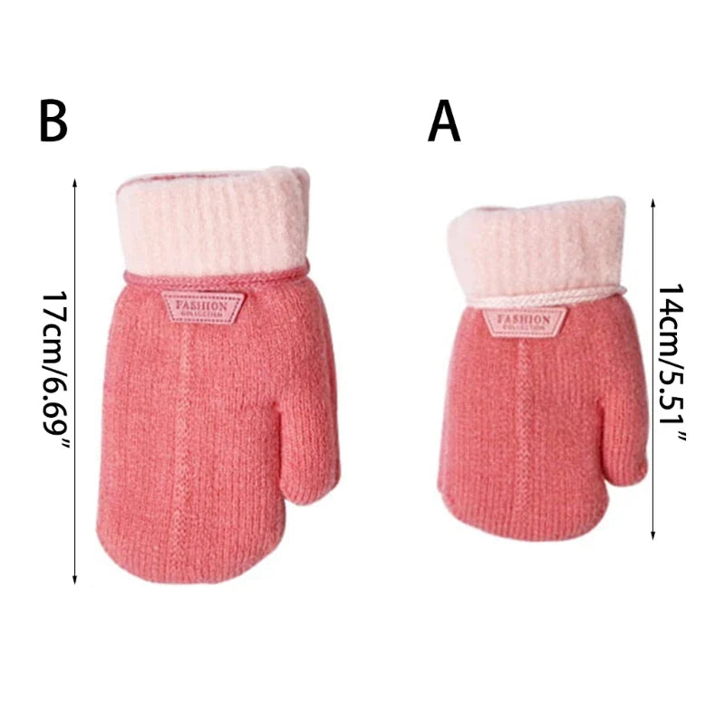 Children’s Mittens 1-3 Years Toddler Lined Knitting Mittens Winter Gloves Warm Skiing Gloves for Boy Girl Universal Size