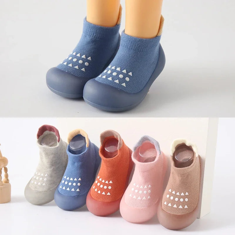 Baby Boy First Walkers Children Sock Shoes Non-slip Floor Socks Boy Girl Soft Rubber Sole Shoes Toddler Sock  Infant Booties