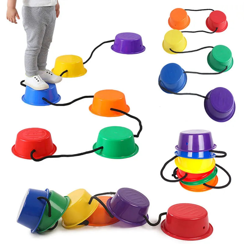 Montessori Rainbow Balance Stone Sensory Integration Training Toys Parish Sports Teaching Aids Party Activities Children Games