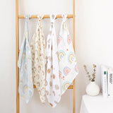 Bamboo Cotton Burp Cloth 60x60cm Soft Baby Drool Bibs Comfortable Baby Scarf 4PCS Set Muslin Blanket