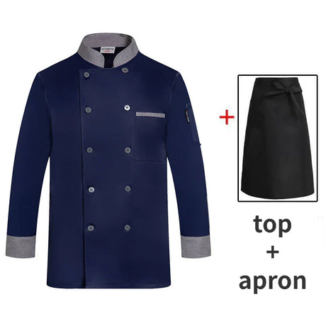 long Sleeve Chef Uniform Restaurant Professional Clothes Cooking Waiter Coat Outfit Kitchen Work Jackets Cook Wear Solid Color