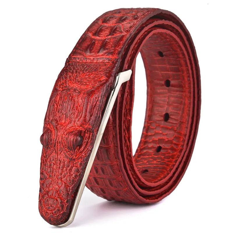 Plyesxale Brand Mens Belts Luxury Leather Designer Belt Men High Quality Ceinture Homme Crocodile Cinturones Hombre 2023 B2