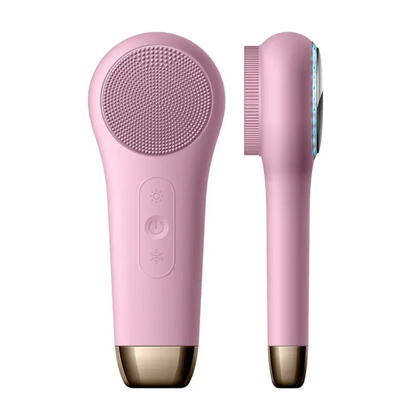 Home use silicone facial cleansing brush with hot and cold compress waterproof deep pore clean anti-aging face beauty device