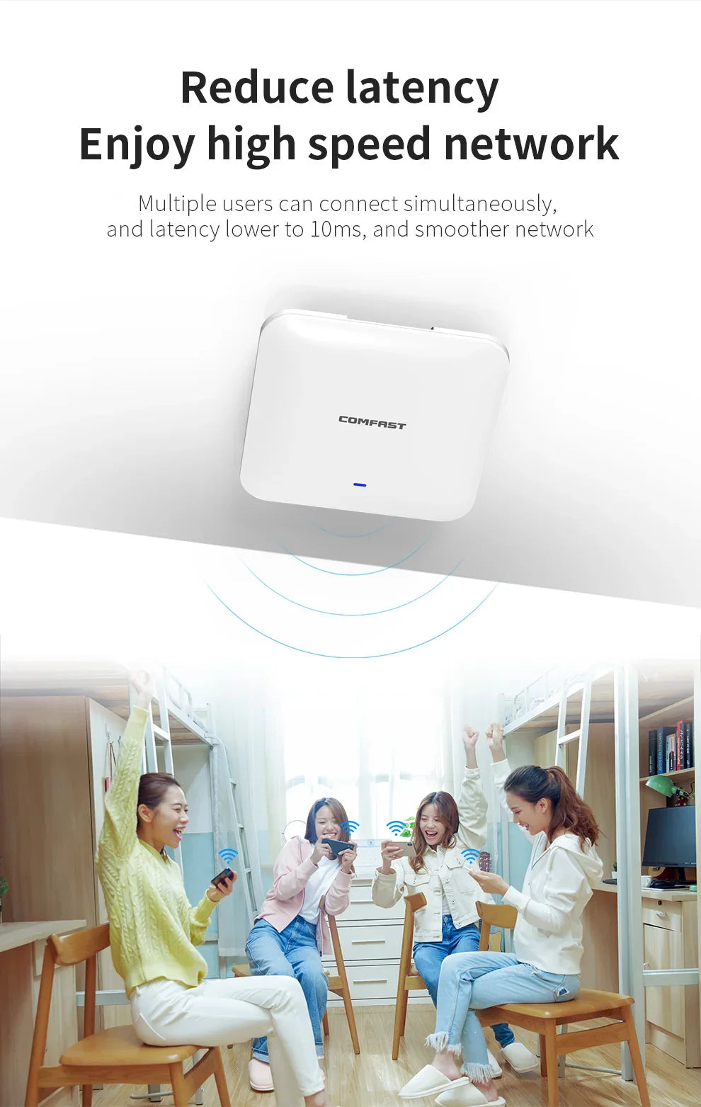 Comfast AX3000 WiFi 6 Ceiling AP 2.4G&5G Dual Band Wireless Gigabit Access Point High Power Indoor WiFi Coverage Router Extender