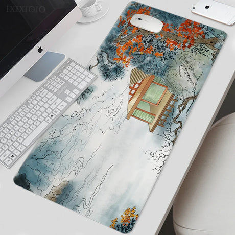 Mouse Pad Gaming Chinese Ancient Painting XL Mousepad XXL keyboard pad Natural Rubber Soft Non-Slip Office Accessories Mice Pad