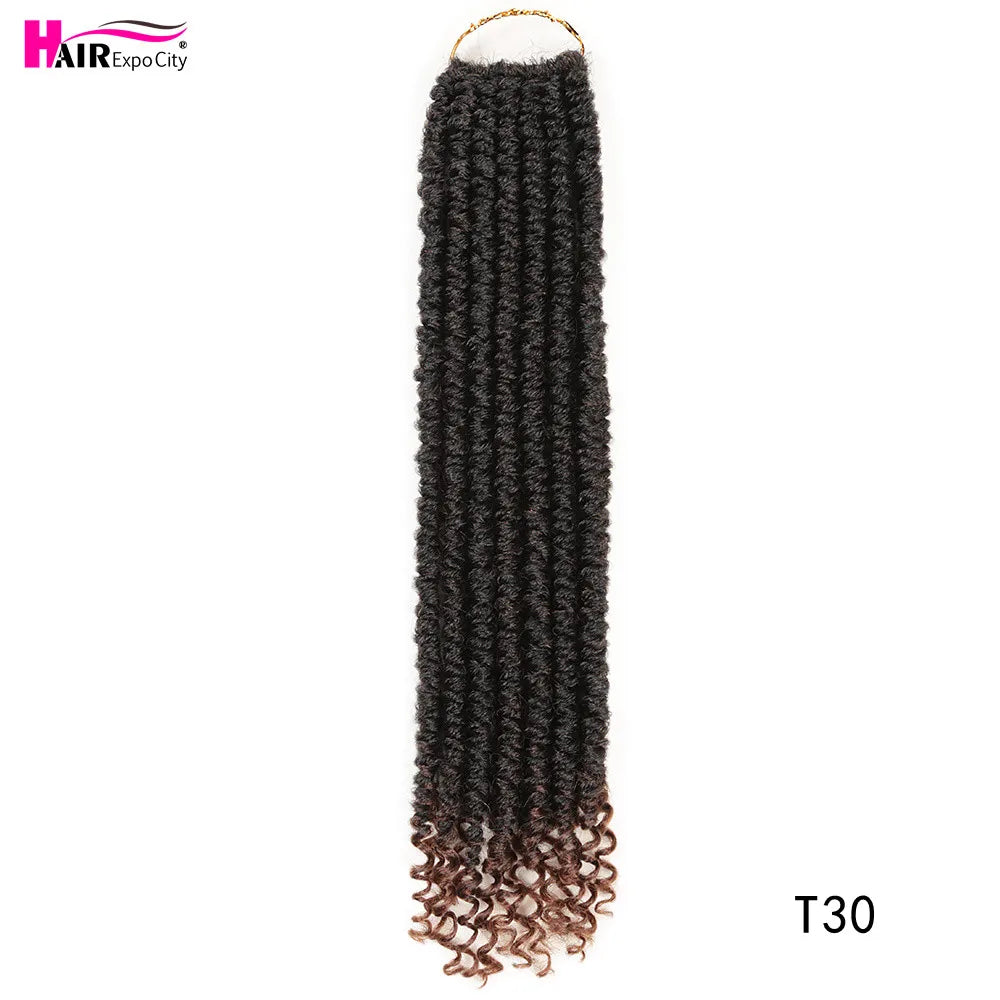 Jumbo Twist Hair 16 Inch Pre twisted Passion Twist Crochet Hair Pre-looped Crochet Braids Bohemian Water Wave Braiding Synthetic