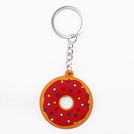 Creative Sweet Donut Keychain Party Favors Kids Food Pendant Keyrings Bagpack Ornaments Accessories Christmas New Year Gifts