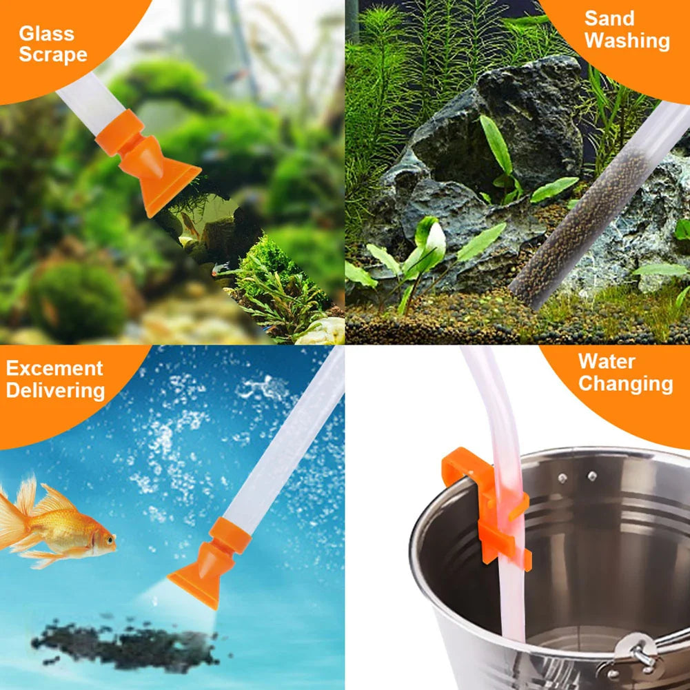 Aquarium Gravel Cleaner Fish Tank Cleaner Vacuum Regulating Water Valve Removable Fish Tank Vacuum Gravel Cleaner Kit