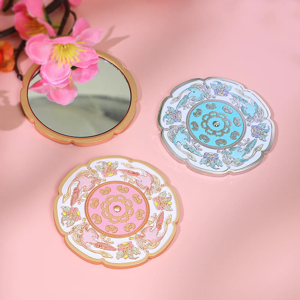 High Quality Metal Mini Retro Make Up Handhold Mirror Designer Luxury Style for Wedding Souvenir Gift Pocket Mirror