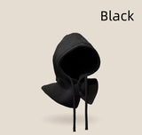 Winter Balaclava Hats For Men&Women Unisex Knitted Hooded Caps Outdoor Warmer Drawstring Hats One-Piece Neck Collar Beanies Cap