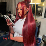 Remy 200 Density Transparent 13x6 HD Lace Frontal Wig Straight Lace Front Wigs Human Hair Ginger Orange Black Wig Witout Glue