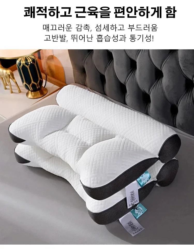 Down Fiber Filled Sleeping Pillow Korea Style Cervical Pillow Orthopedic Soft Pillow Neck Protection Cushion 40X58cm 1PC Bedding