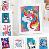 Diamond Painting by Number Kits for Kids Deer Unicorn Owl Crystal Rhinestone Diamond Embroidery Paintings Pictures Arts Craft