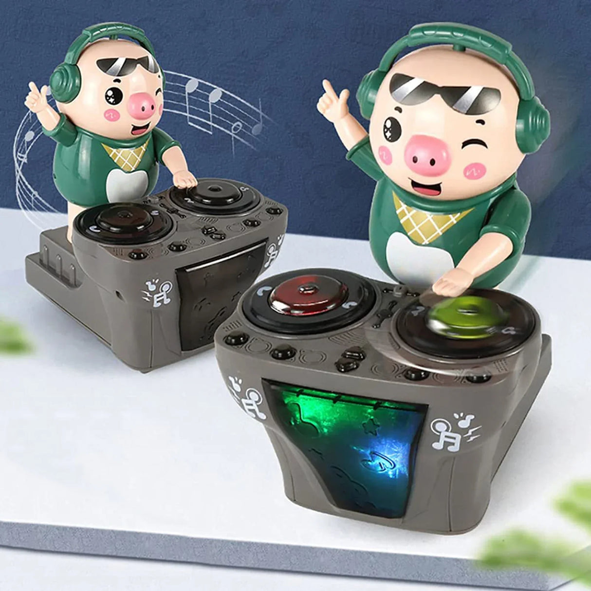 Children's Dancing Rock DJ Pig Electric Toys Cartoon Piggy Dolls Disc Swing With Lights Music Toys for Boy Girl Christmas Gifts