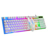 Rainbow Backlit Wired Keyboard and Mouse,Floating Keycap Strong, Wear-resistant,  Comfortable Feel Keyboard for Business Office