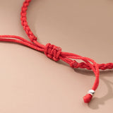 24cm Lucky 925 Silver Rope Bracelets Women Silver Buckle Hanging Bead Red Thread Line String Bracelets For Women Girl