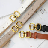 New Women's Fashionable Famous Brand Design Buckle Thin Belt, PU Leather Denim Belt As A Gift For Mothers And Girlfriends