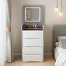 Flip Top Vanity Table Lighting Dividers Design Drawers Gray Color Small Tall Bedside Dressers Affordable Komody Room Furniture