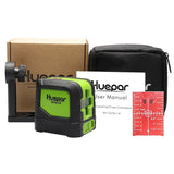 Huepar 2 Lines Laser Level Self Levelling ( 4 degrees) Green Red Beam Laser Horizontal & Vertical Cross-Line with Magnetic Base