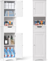 Tall Bathroom Storage Cabinet W/ 2 Doors & 1 Drawer, Adjustable Shelves, Anti-Tipping,White, 67" H Tall Bathroom Storage Cabinet